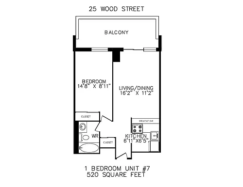 Floor plan One Bedroom