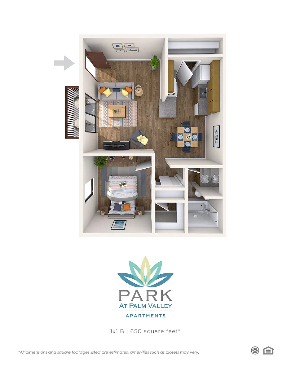 Floor plan 1X1 B