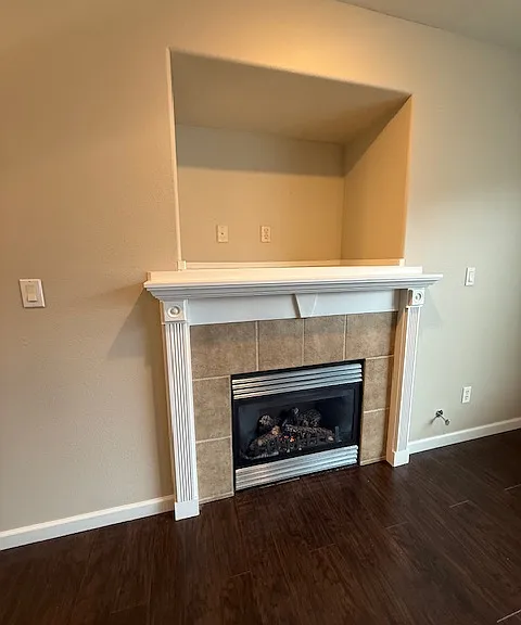Cozy gas fireplace