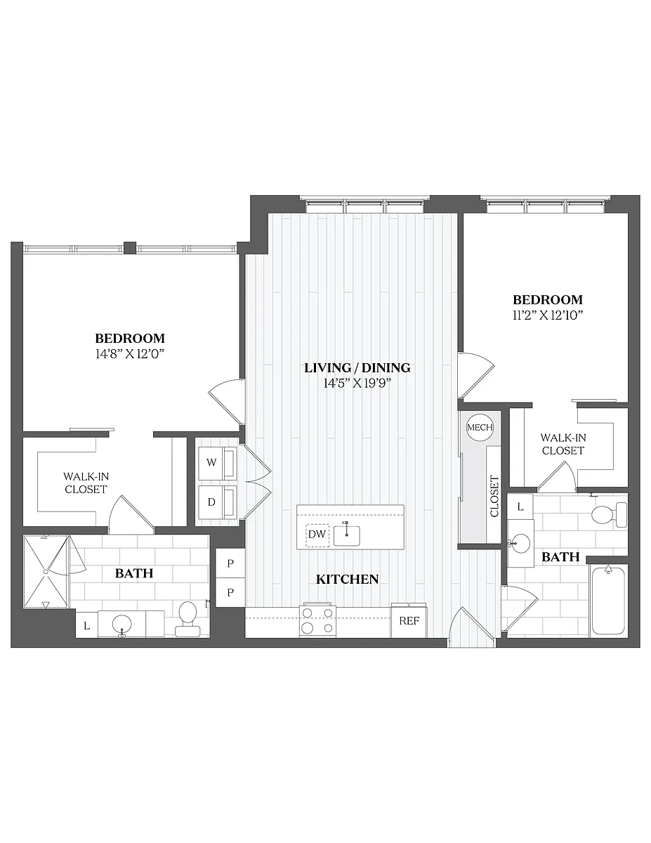 Floor plan 2 Bed/2 Bath-B4