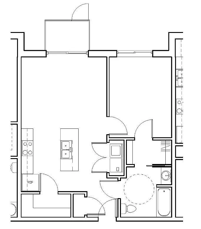 Floor plan 1BR ADA