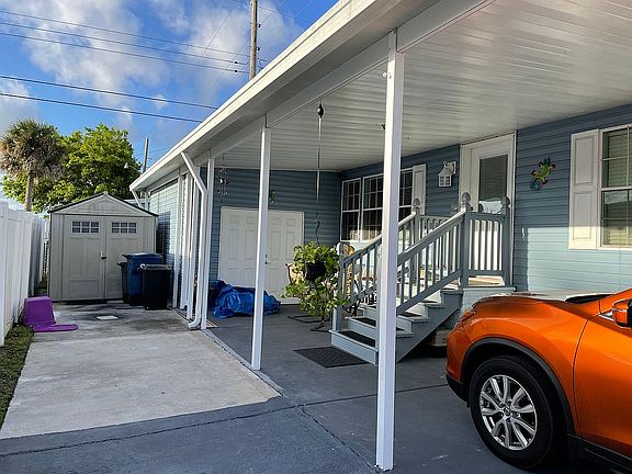 Front door, carport