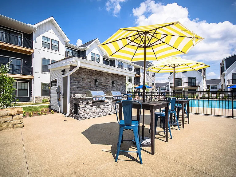 The Pointe Pool seating and tiki bar