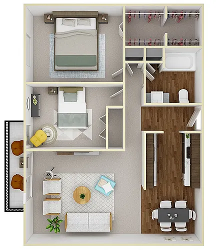 Floor plan 2 Bed 1 Bath