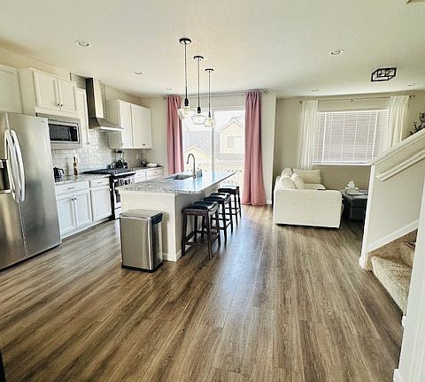 kitchen and living space