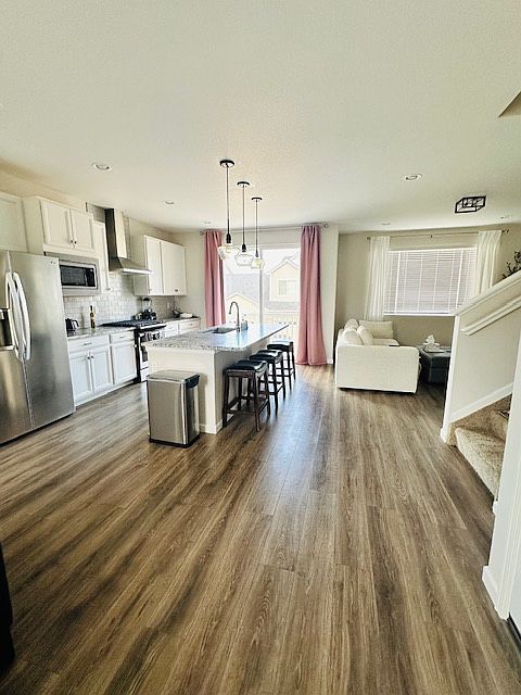 kitchen and living space