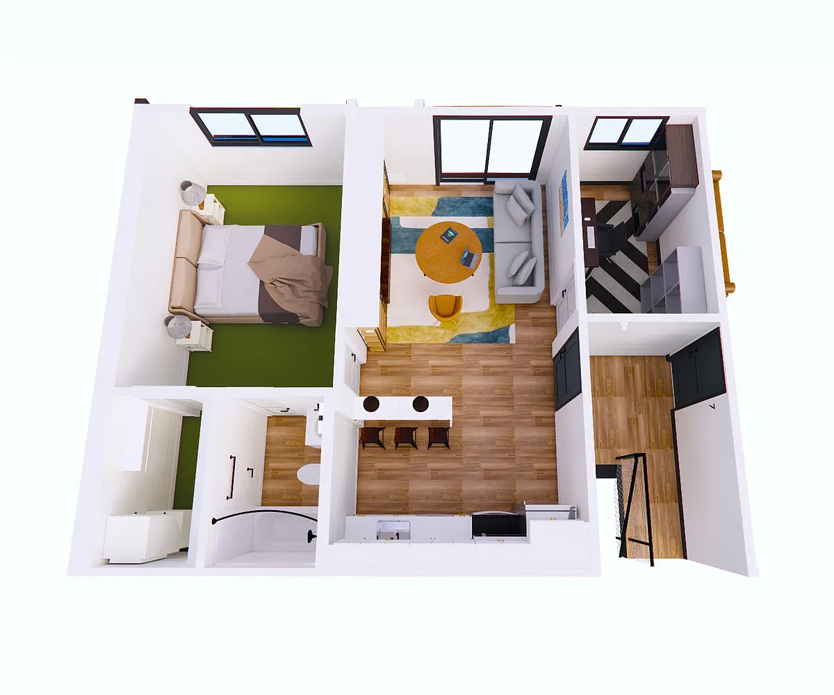 Floor plan 1227-1235 EOV 1BD 1BA Office