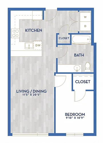 Floor plan C3A - One Bedroom