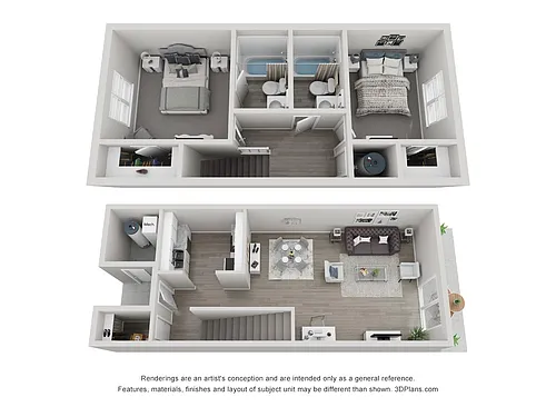 Floor plan Two Bedroom Townhome