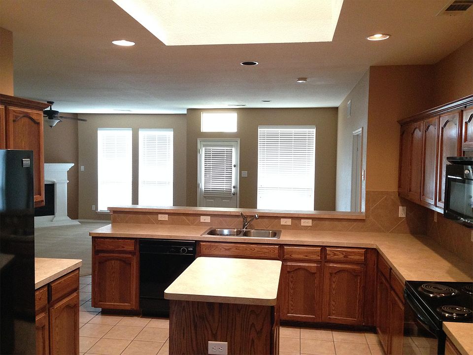 Large kitchen with island and huge skylight!