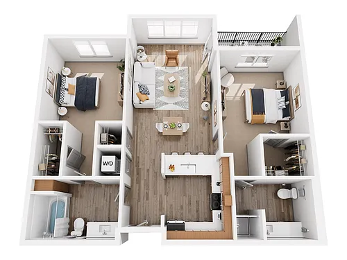 Floor plan Two Bedroom Two Bath 2 -Renovated