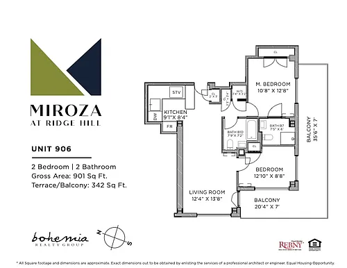 Floor plan T2-Corner - 2 Bed