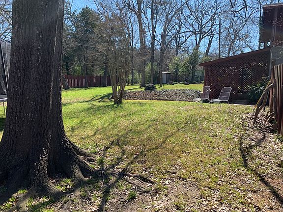 Backyard with mature trees