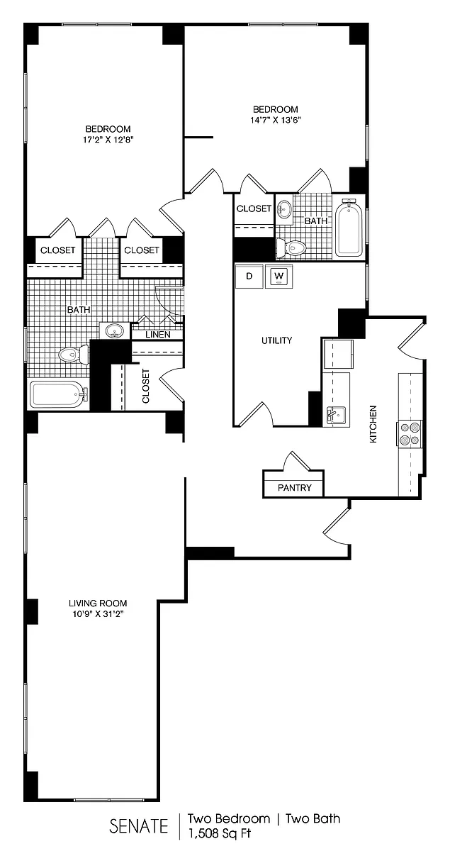 Floor plan Senate 2 Bedroom 2 Bath