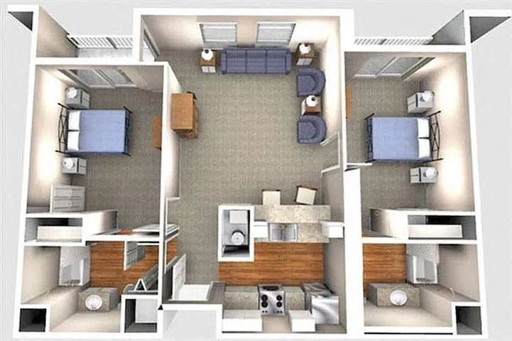 Floor plan 2 Bedroom 2A