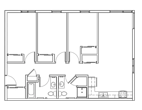 Floor plan Three-Bedroom