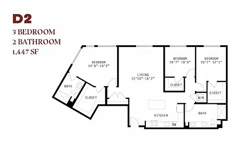 Floor plan Orlo Three Bedroom D2