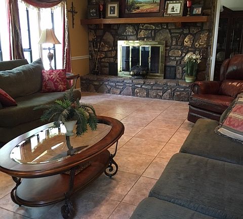 Family room fireplace