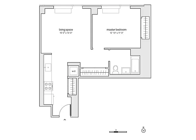Floor plan 1 Bed/1 Bath-A12-K26-39