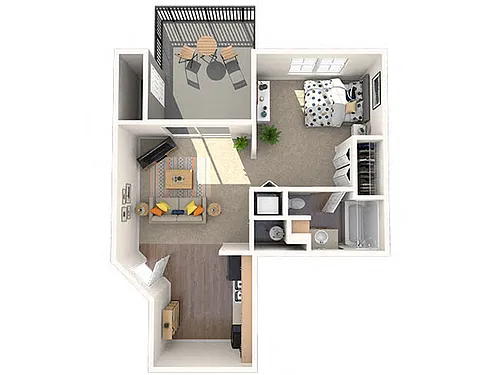 Floor plan 1x1B