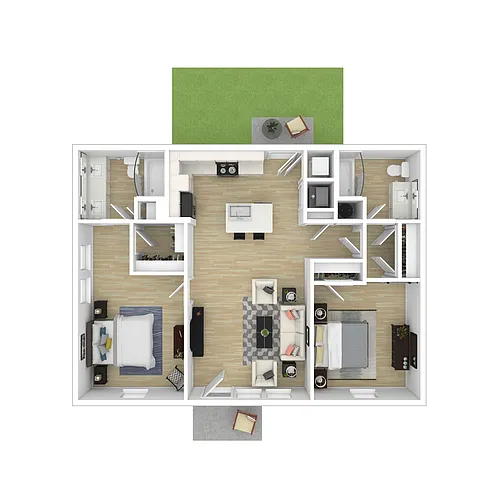 Floor plan 2 BR Cottage
