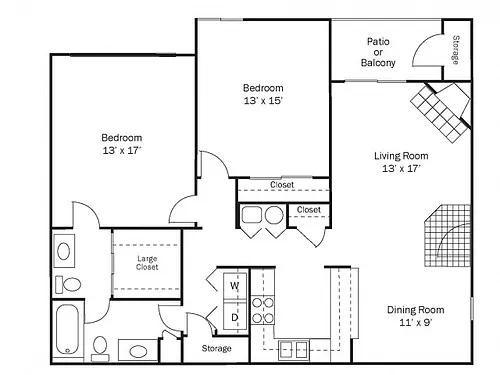 Floor plan Mill Bench Deluxe-Up