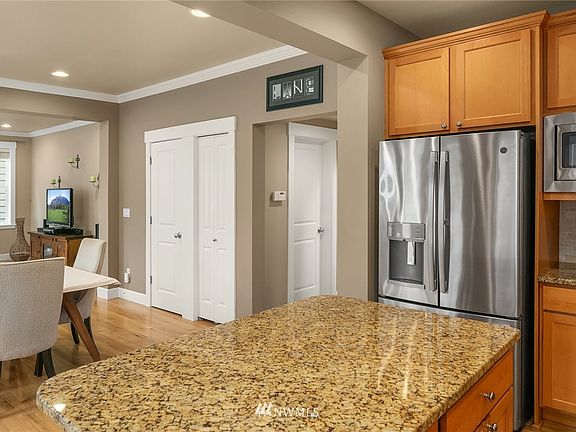 Extensive millwork throughout the kitchen, dining room and great room.