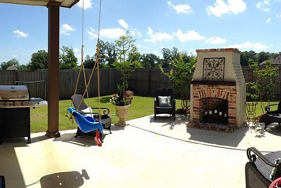 Custom outdoor fireplace