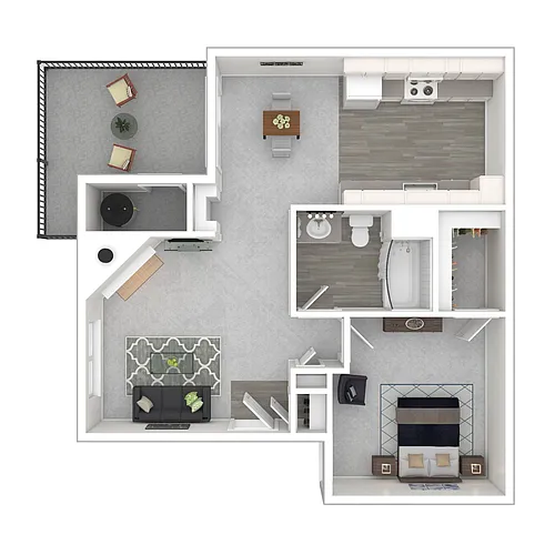 Floor plan 1 Bed 1 Bath