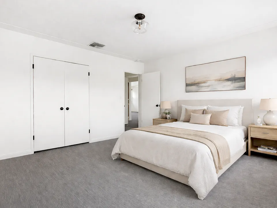 Virtually staged bedroom