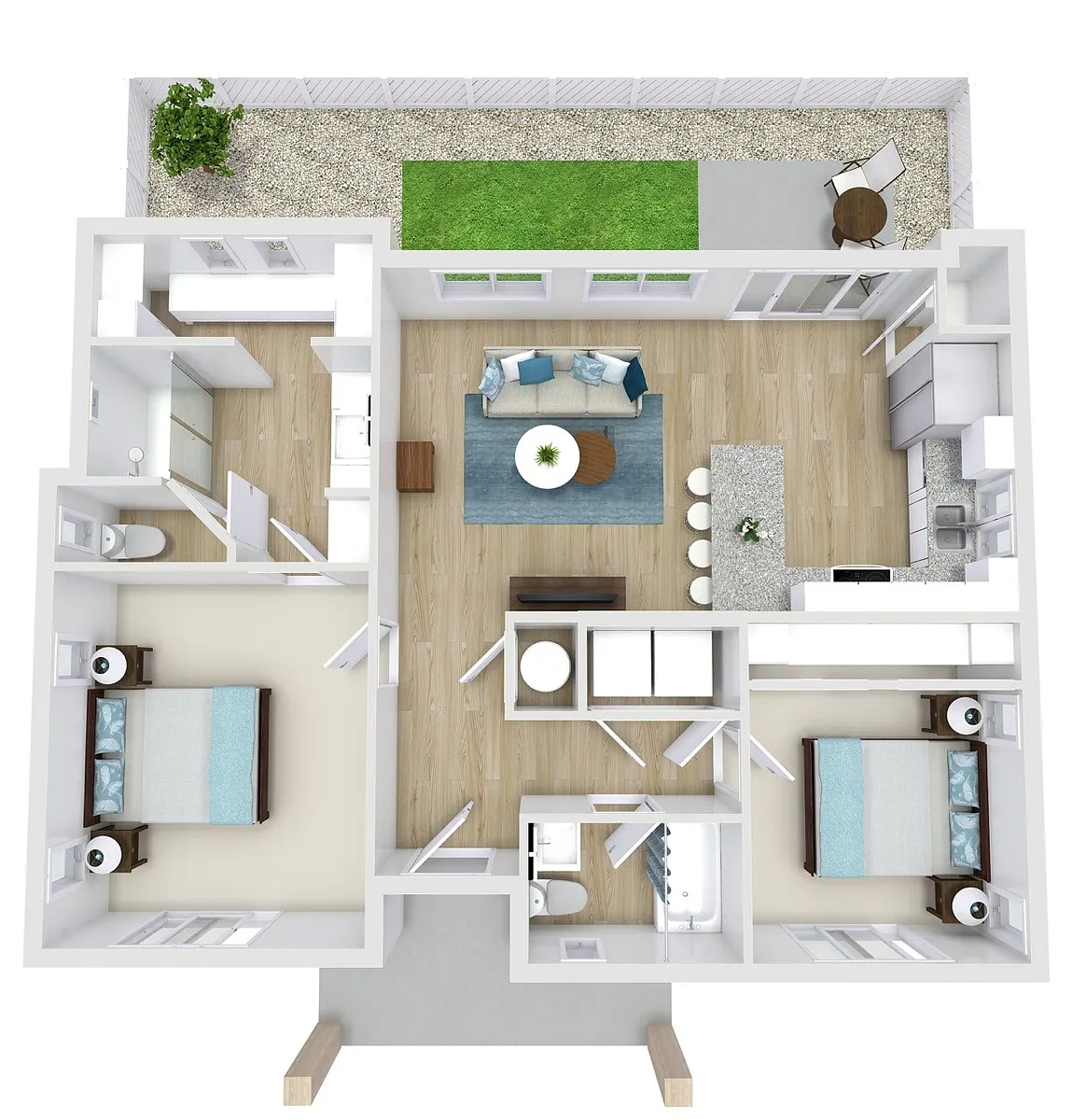 Floor plan F2-Furnished