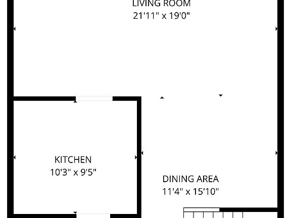 Floor plan of first level of condo