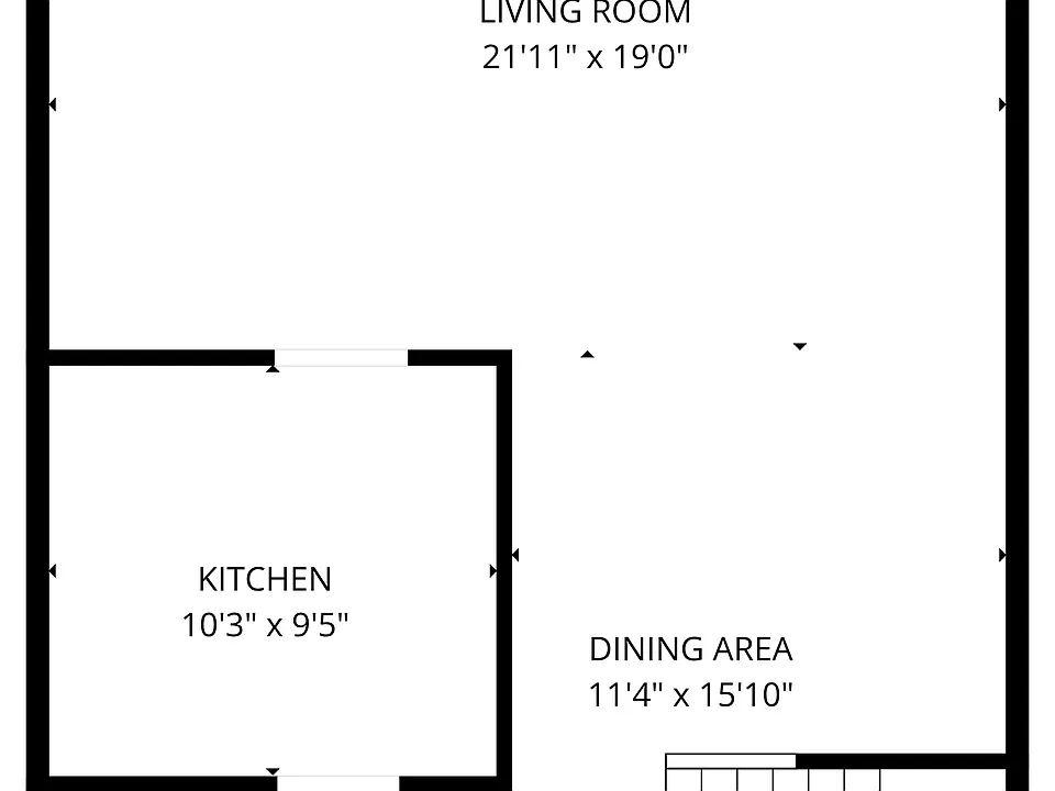 Floor plan of first level of condo