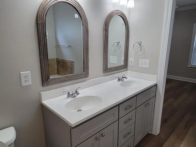 Master Bath vanity with soft close drawers and doors