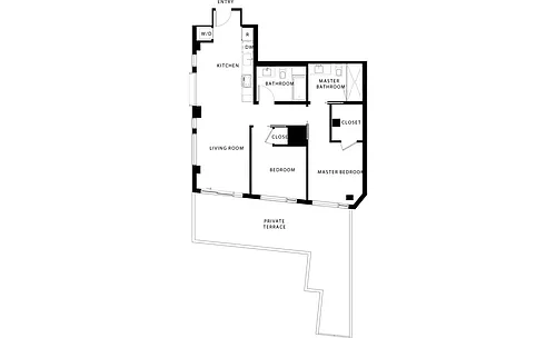 Floor plan 2E w Terrace