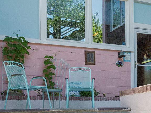 West patio at front entrance
