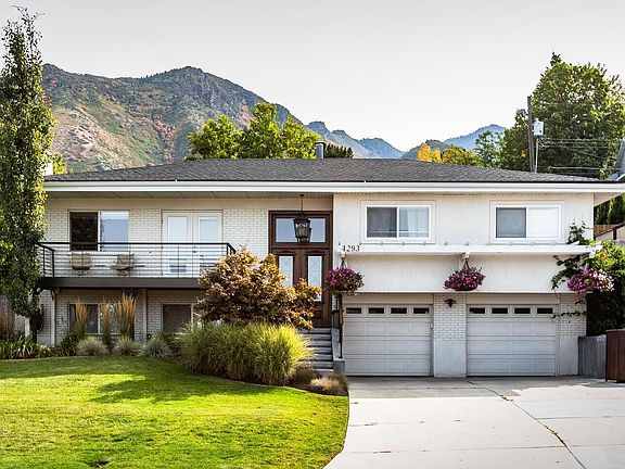 Large front deck with city and lake views