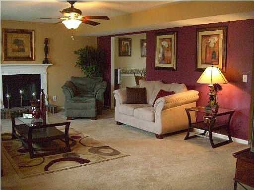 The family room has contemporary paint