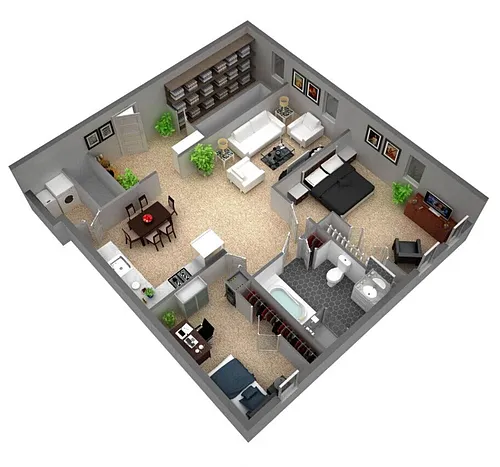 Floor plan Millstone Two Bedroom Townhome