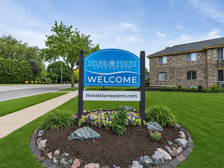 Stone Point Apartments Welcome Monument