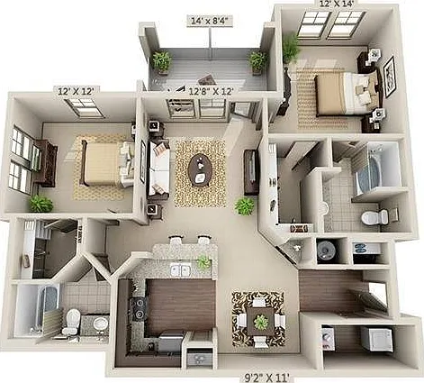 2 Bedroom | 2 Bath | 1149 SF 2 Bedroom | 2 Bath | 1149 SF
