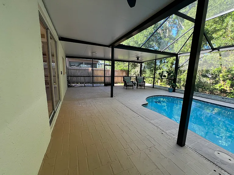 Covered Backyard Patio and Pool