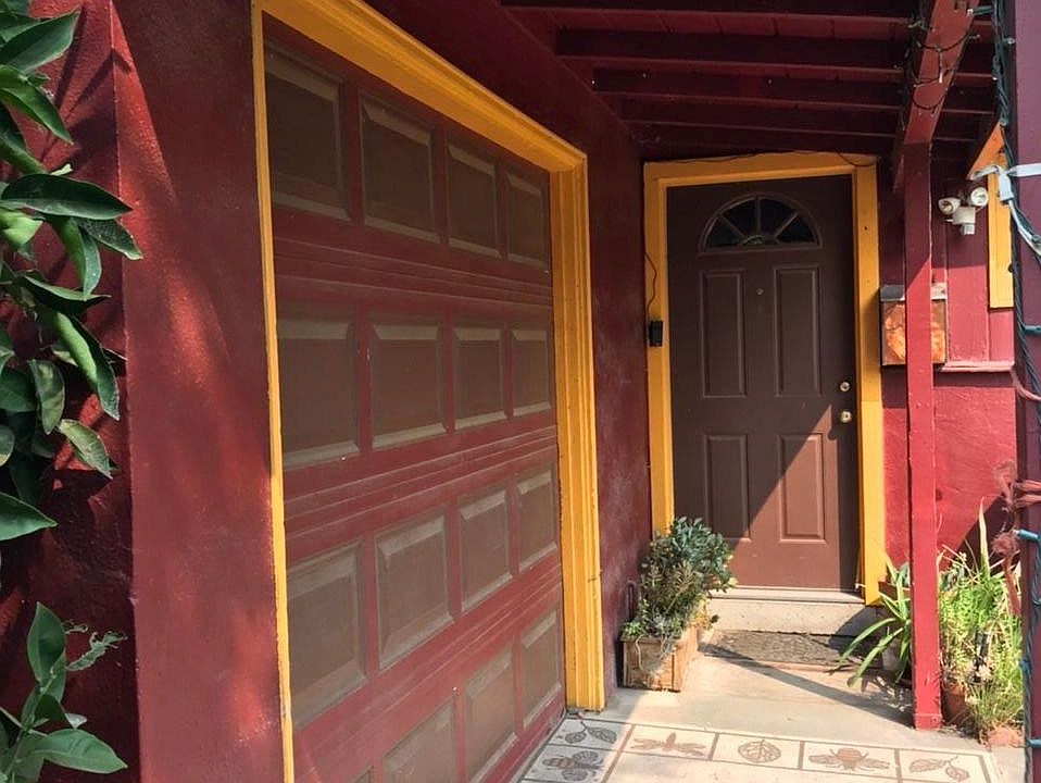 Front door and garage