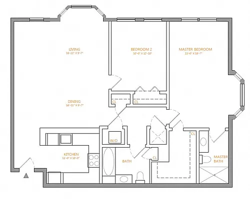 Floor plan 2 Bed/2 Bath-A