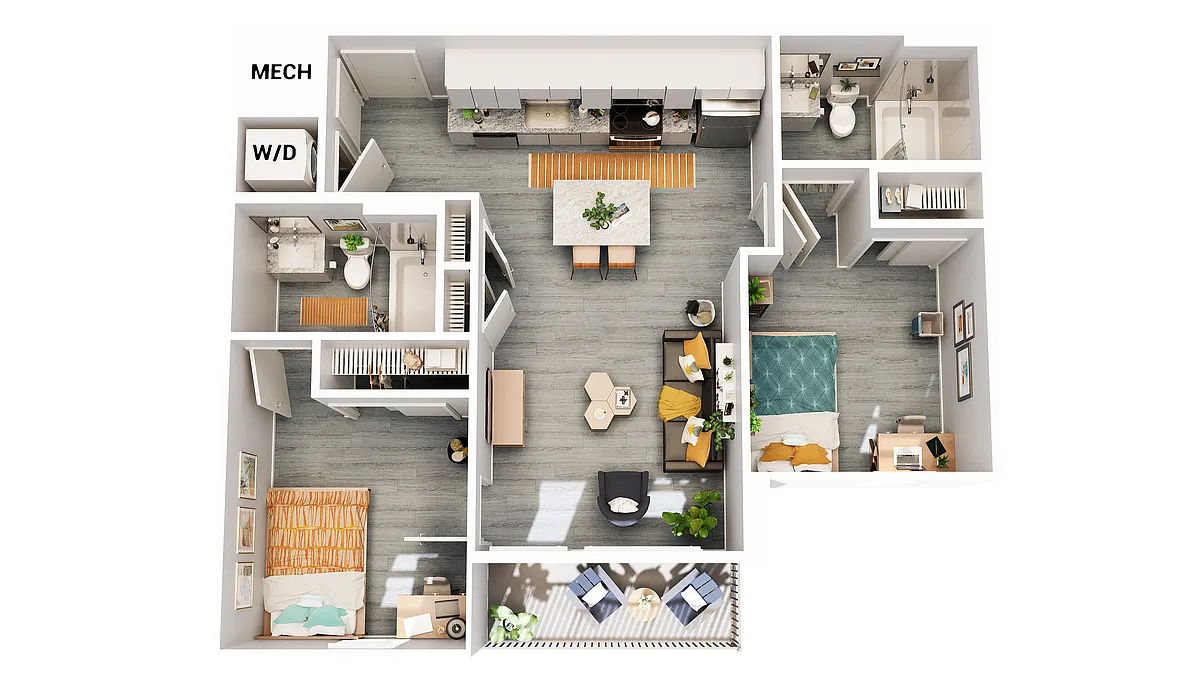 Floor plan 2x2B1