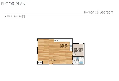 Floor plan 1 bedroom