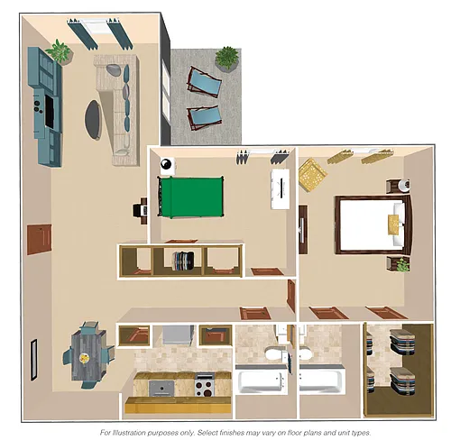 Floor plan 2 Bedroom, 2 Bath 1,240SqFT