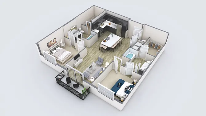 Floor plan Two-Bedroom Apartment (B2)