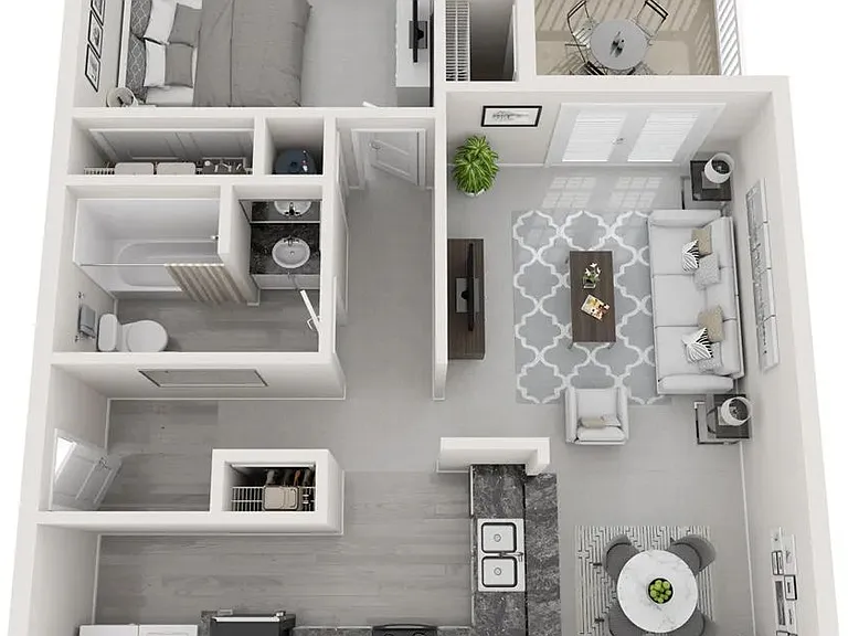 A 3D rendering of The Den