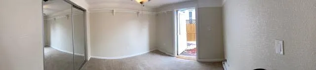 Master Bedroom with private patio. Large Closet